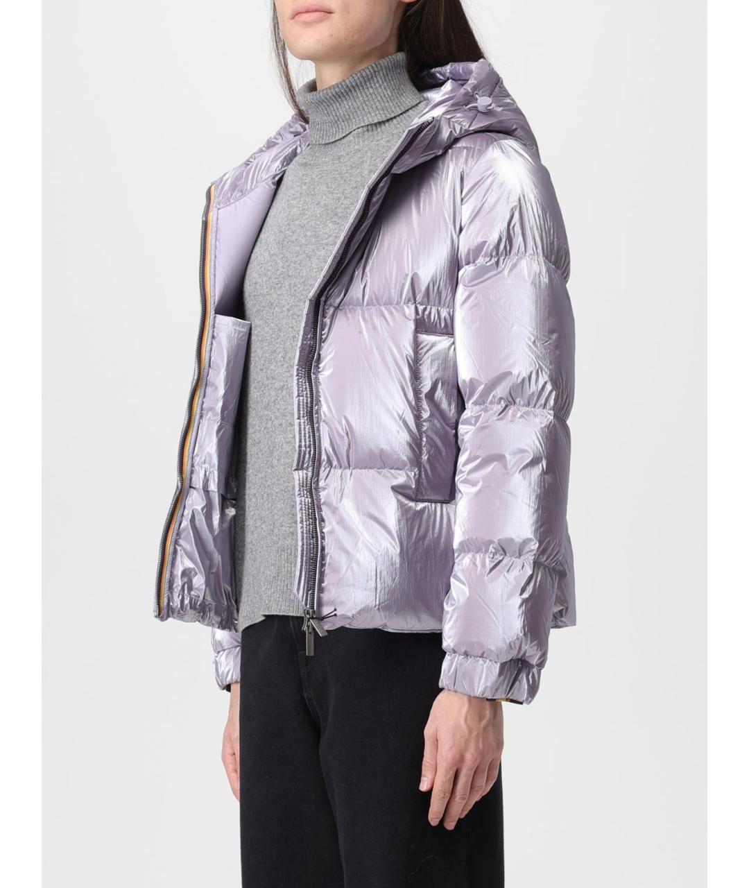 K-WAY Фиолетовый полиэстеровый пуховик, фото 4