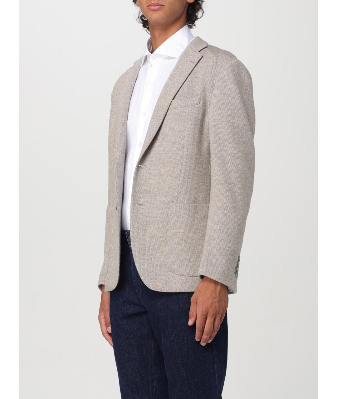 FAY Бежевый шерстяной пиджак, фото 3