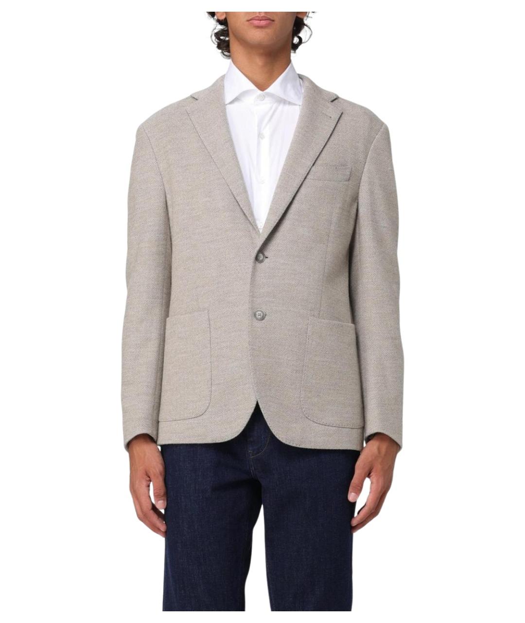 FAY Бежевый шерстяной пиджак, фото 1