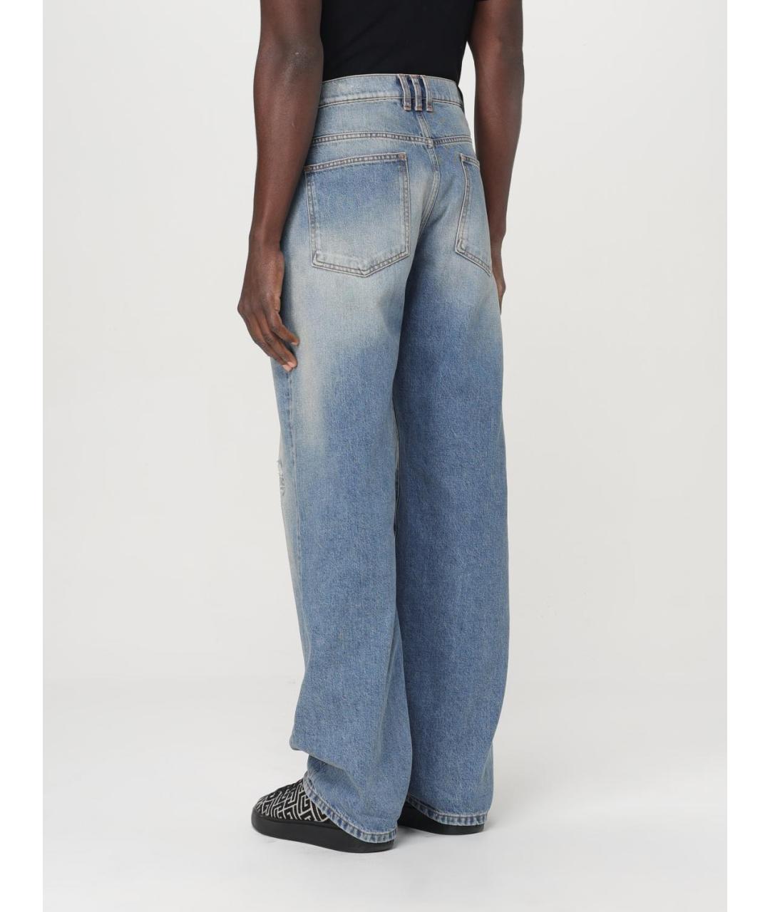 BALMAIN Синие хлопковые прямые джинсы, фото 3
