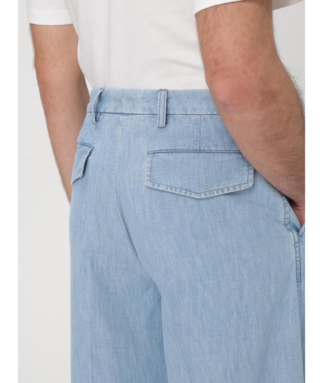 VALENTINO Голубые хлопковые прямые джинсы, фото 6