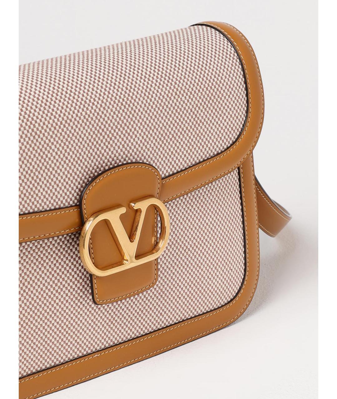 VALENTINO Бежевая хлопковая сумка через плечо, фото 5