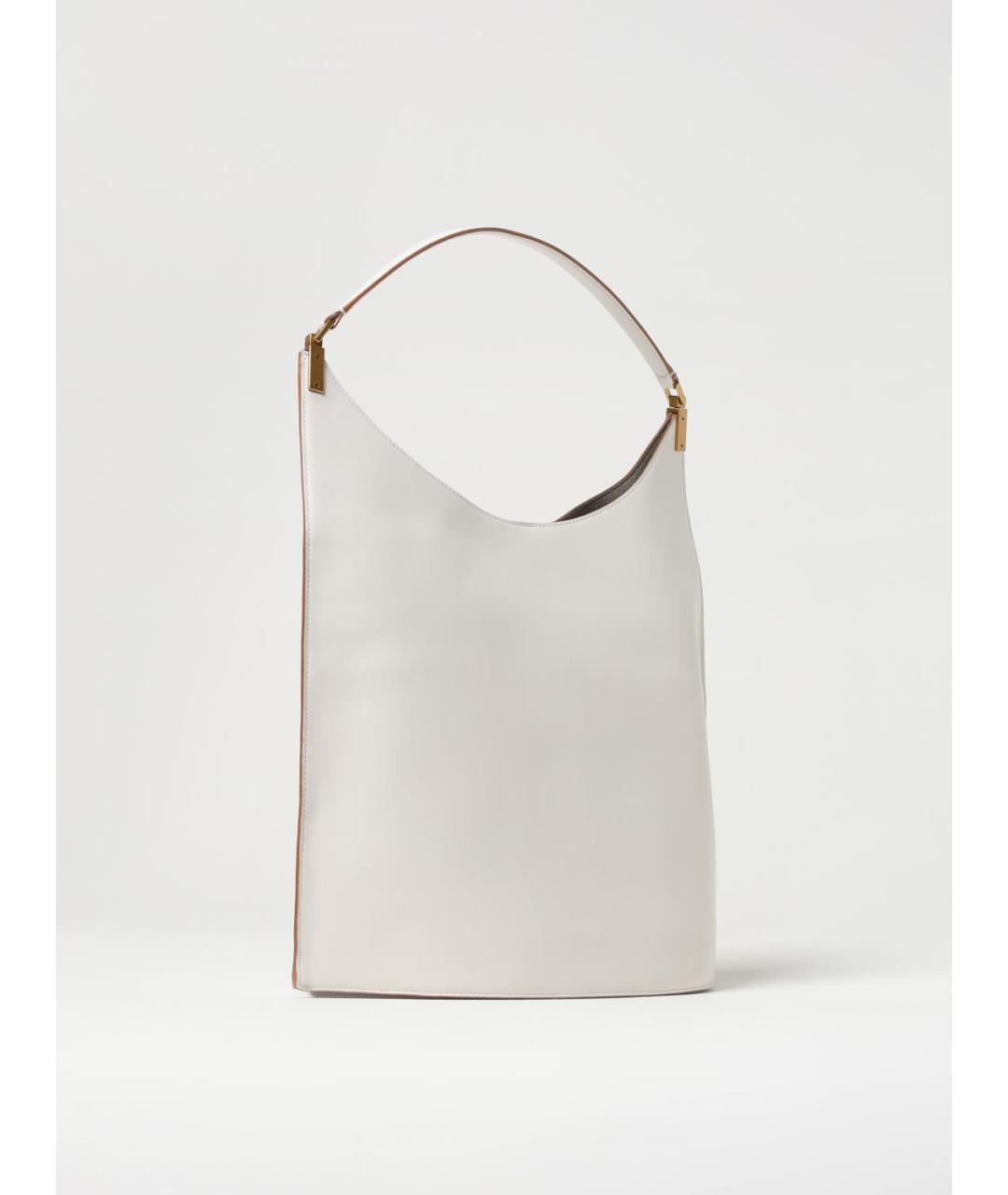 EMPORIO ARMANI Белая кожаная сумка через плечо, фото 2