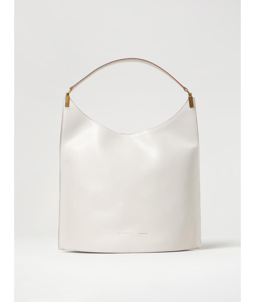 EMPORIO ARMANI Белая кожаная сумка через плечо, фото 4