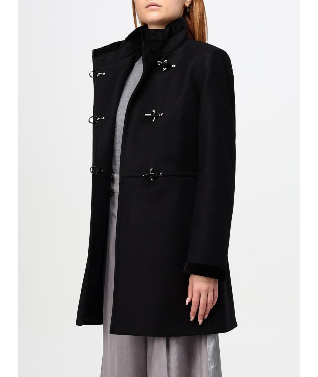FAY Черное шерстяное пальто, фото 3