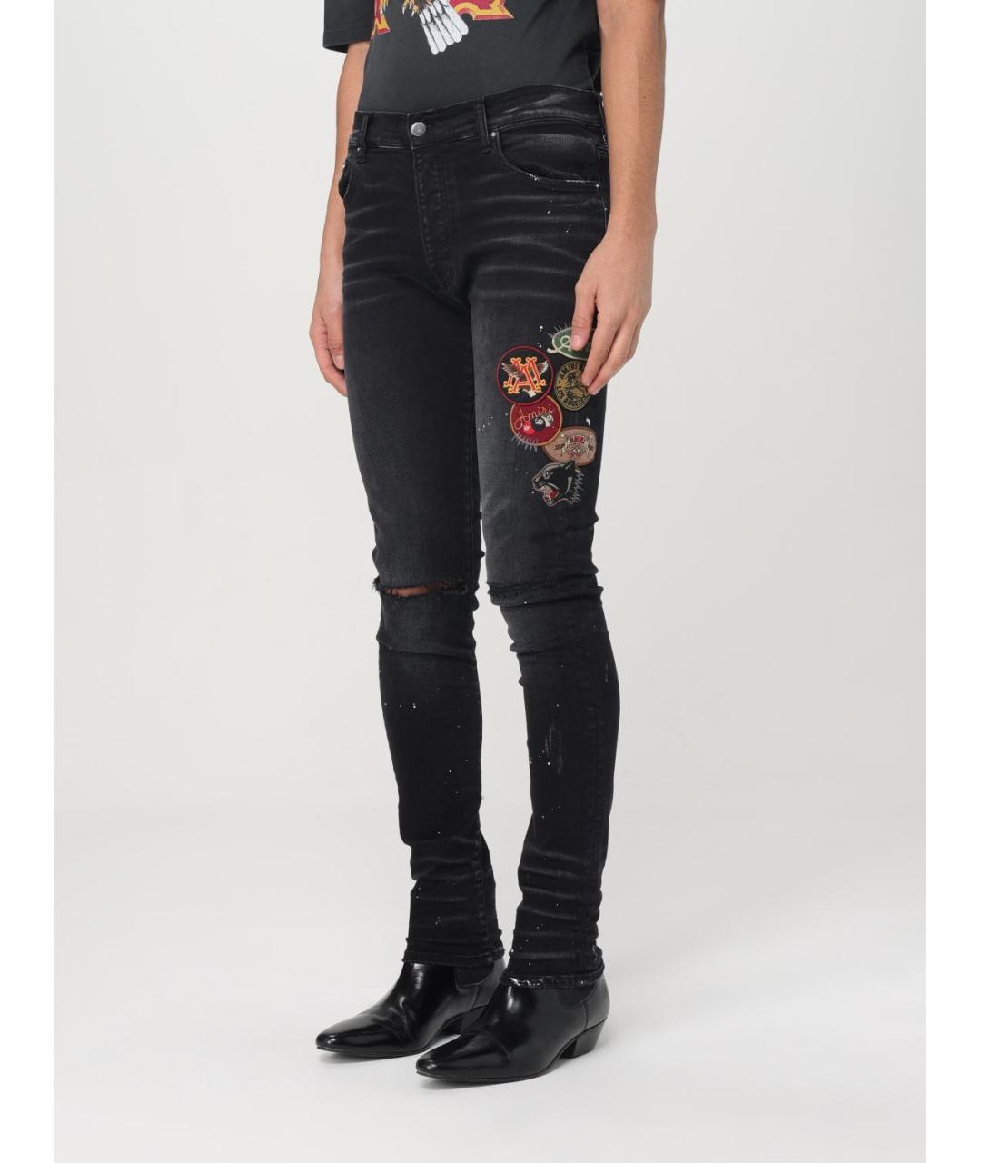 AMIRI Черные хлопковые джинсы скинни, фото 4
