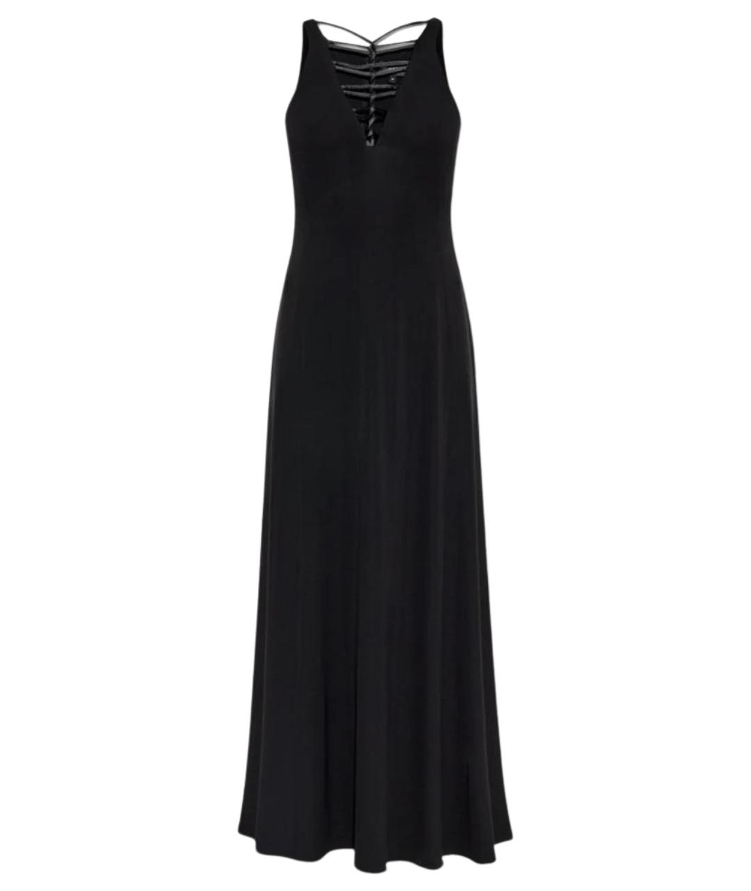 EMPORIO ARMANI Черное вискозное вечернее платье, фото 1