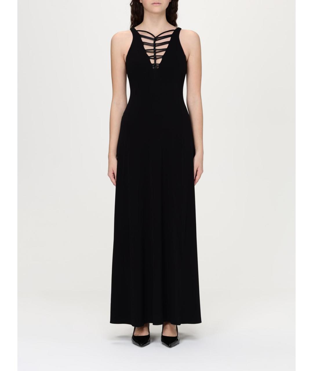 EMPORIO ARMANI Черное вискозное вечернее платье, фото 2