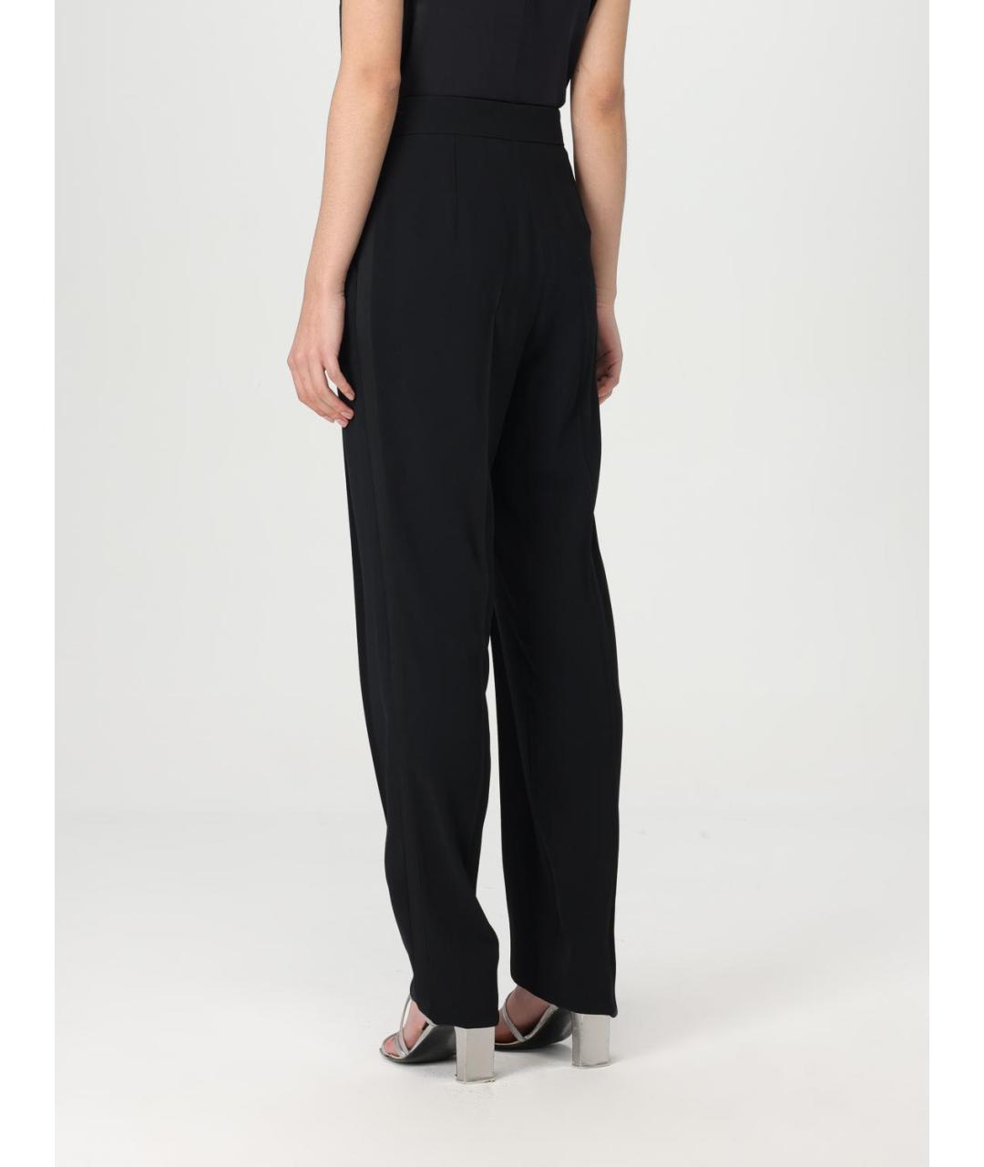 EMPORIO ARMANI Черные ацетатные прямые брюки, фото 3