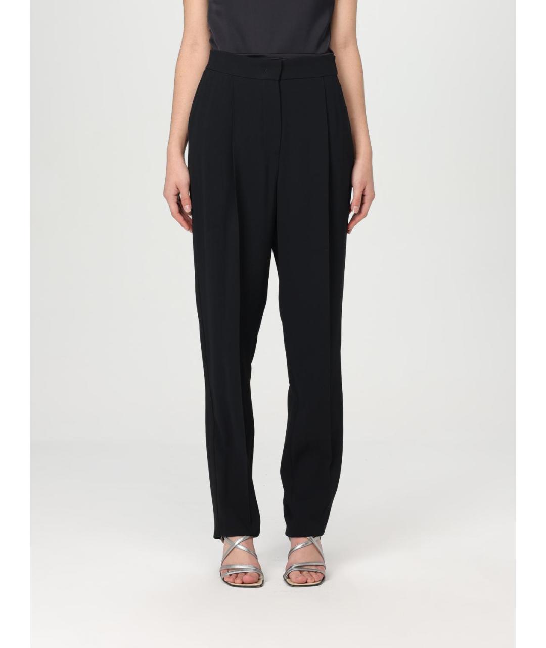 EMPORIO ARMANI Черные ацетатные прямые брюки, фото 5