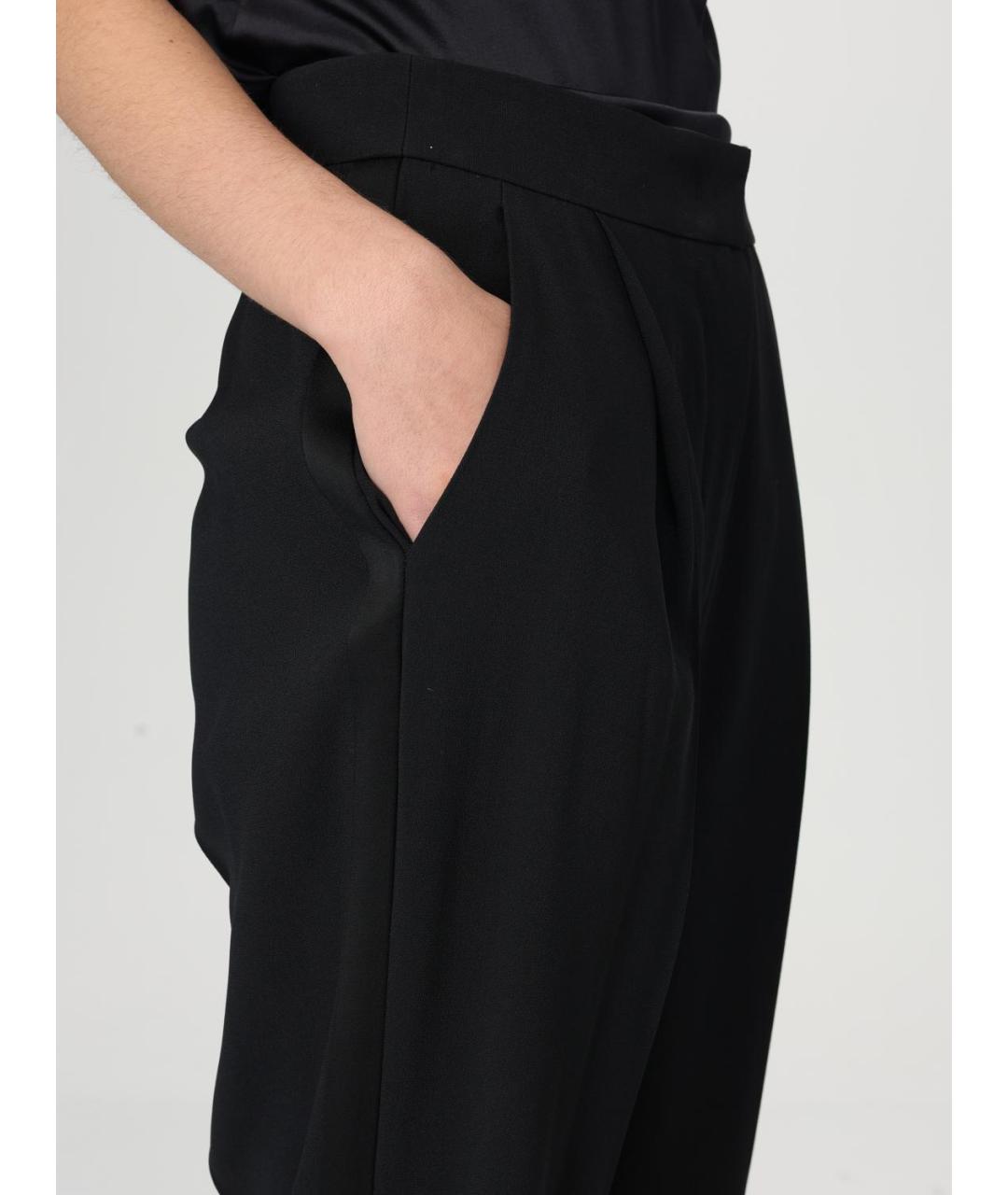 EMPORIO ARMANI Черные ацетатные прямые брюки, фото 4