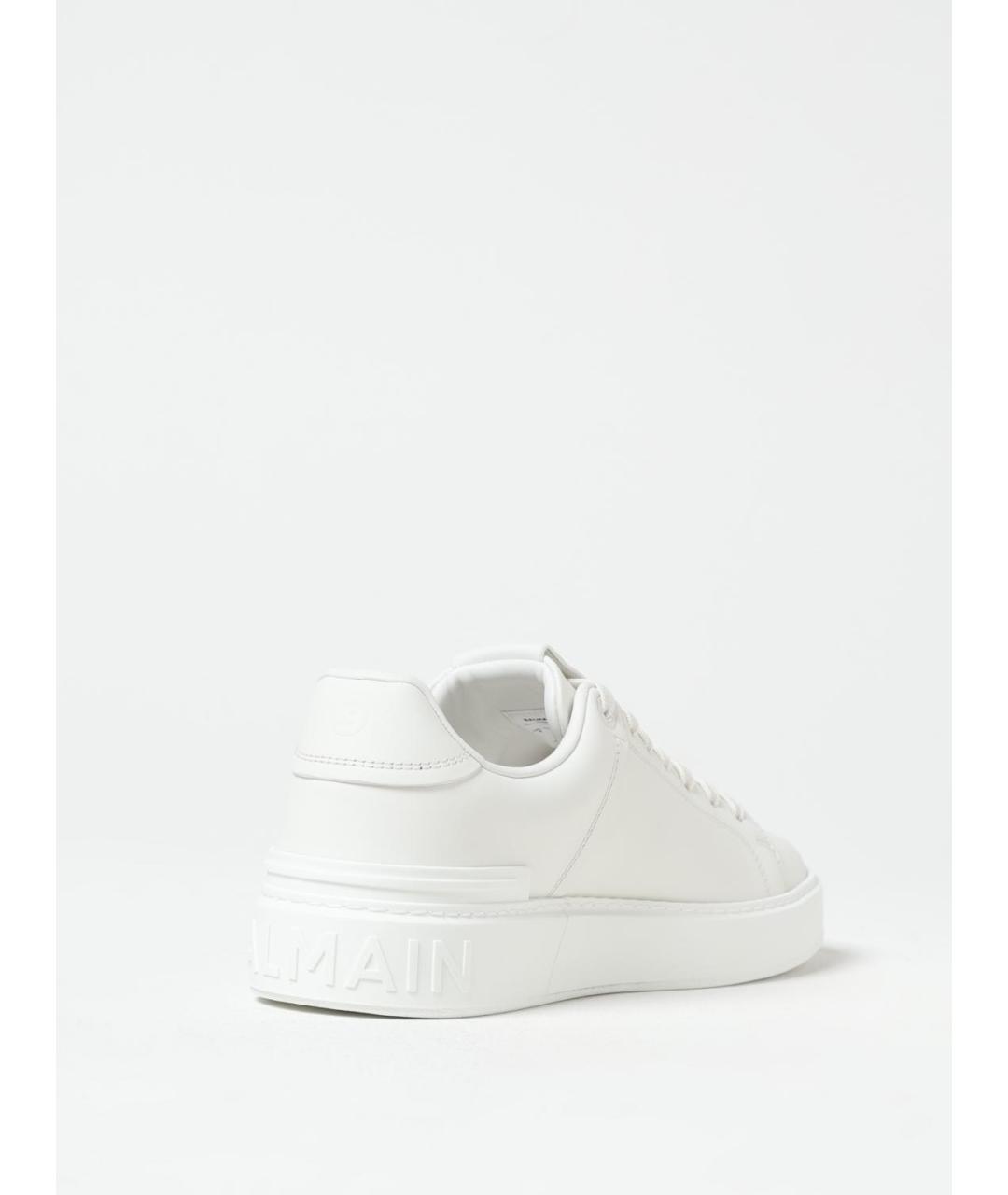 BALMAIN Белые кожаные низкие кроссовки / кеды, фото 3