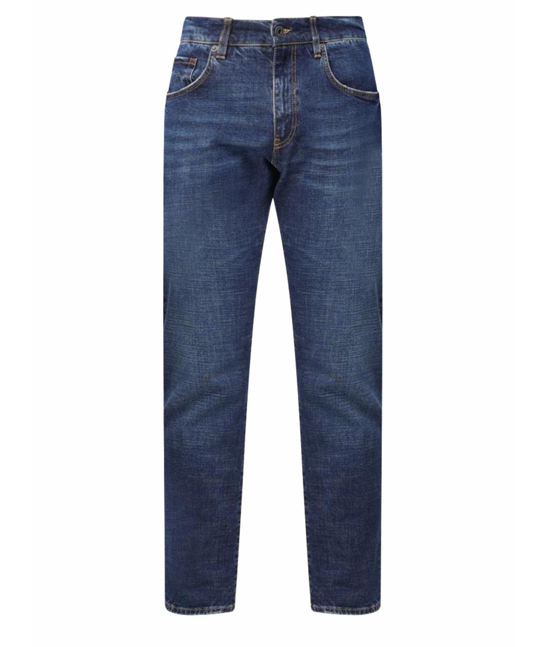 FAY Синие хлопко-эластановые джинсы скинни, фото 1