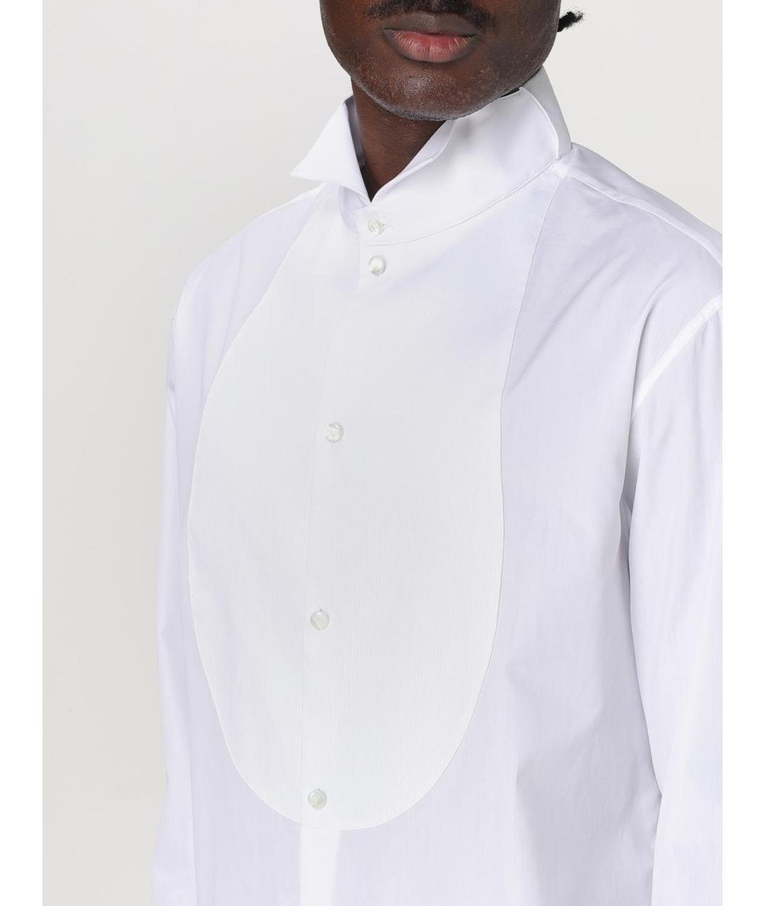 EMPORIO ARMANI Белая хлопковая классическая рубашка, фото 3