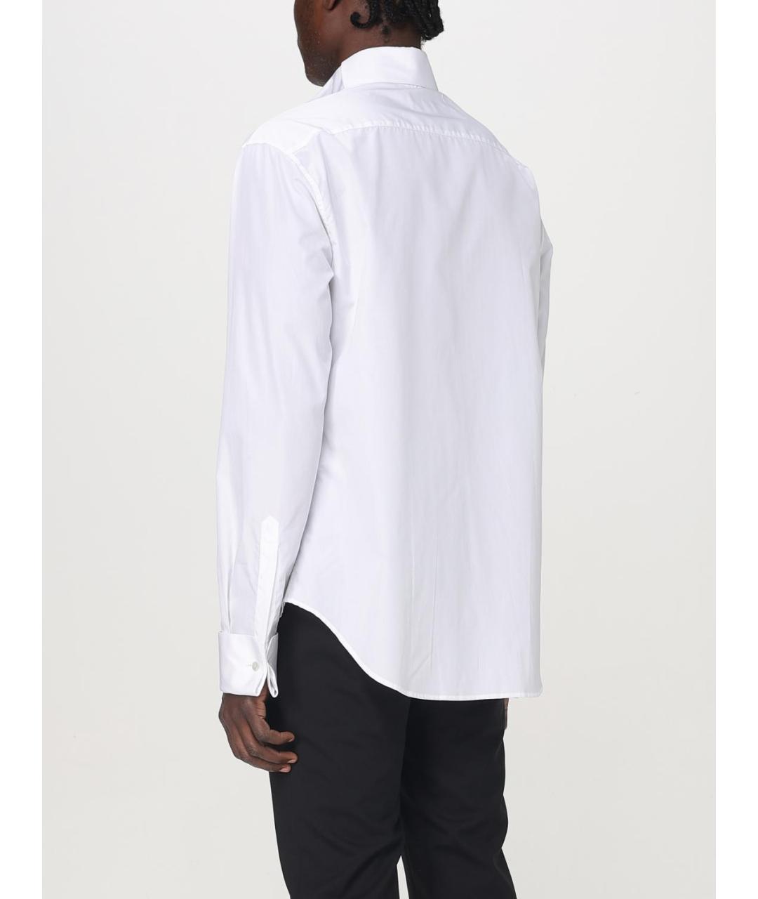 EMPORIO ARMANI Белая хлопковая классическая рубашка, фото 2