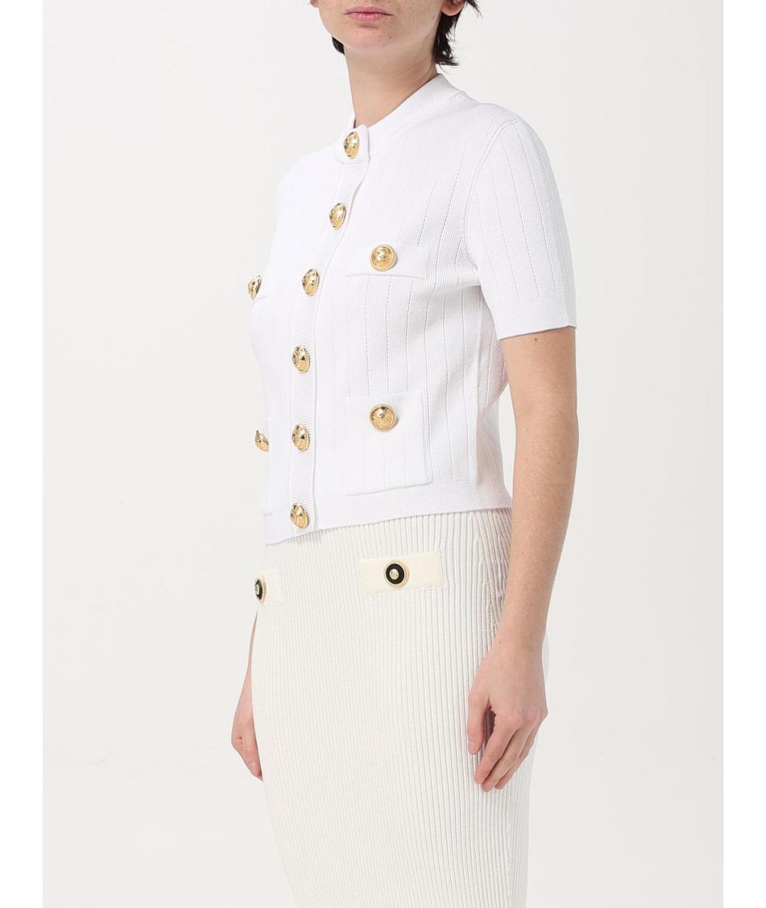 BALMAIN Белый вискозный кардиган, фото 4