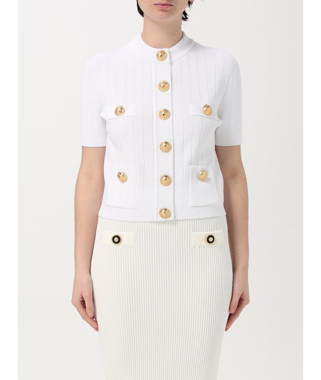 BALMAIN Белый вискозный кардиган, фото 6