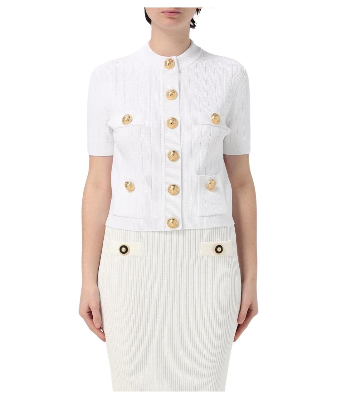 BALMAIN Белый вискозный кардиган, фото 1