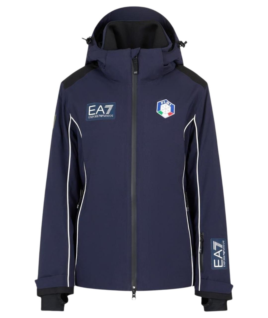 EA7 Синяя полиамидовая куртка, фото 1