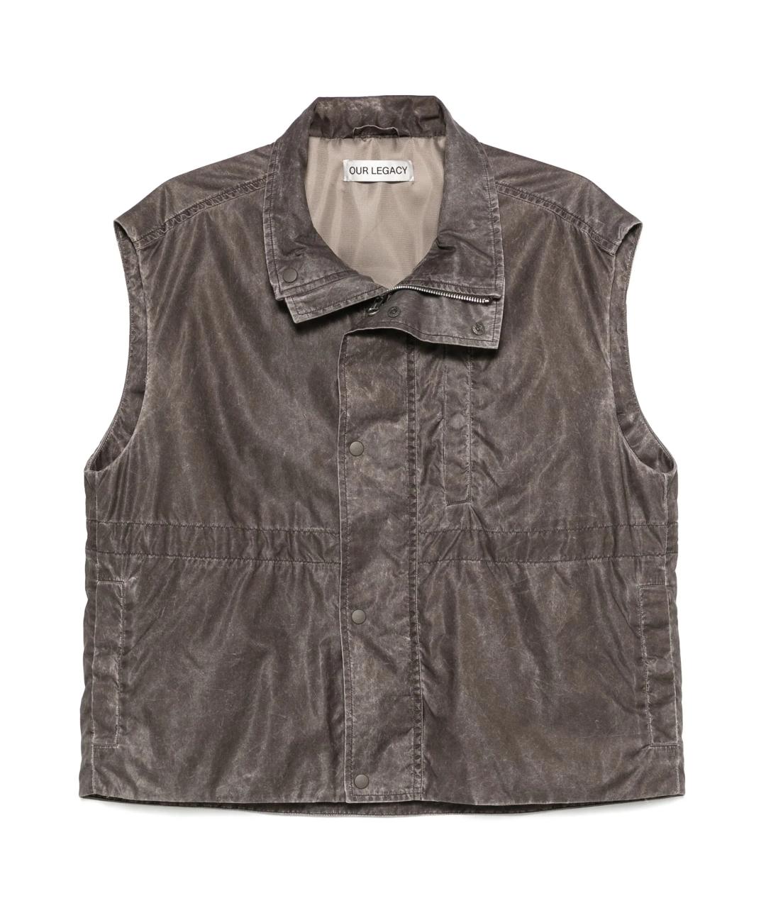 OUR LEGACY Коричневый полиамидовый жилет, фото 1