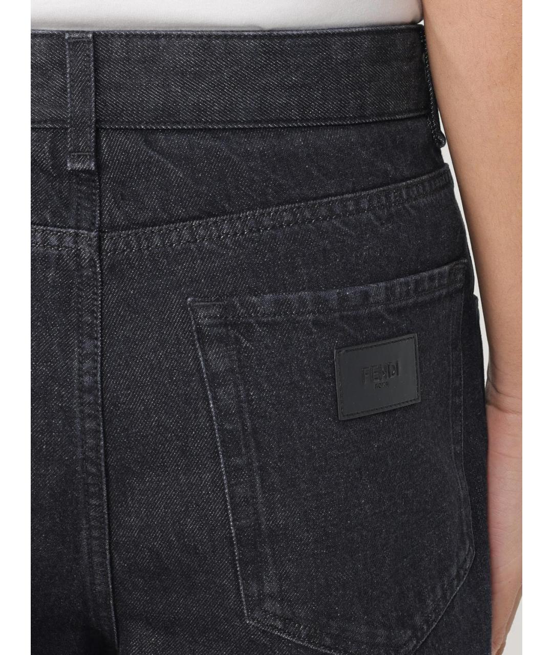 FENDI Черные хлопковые прямые джинсы, фото 5