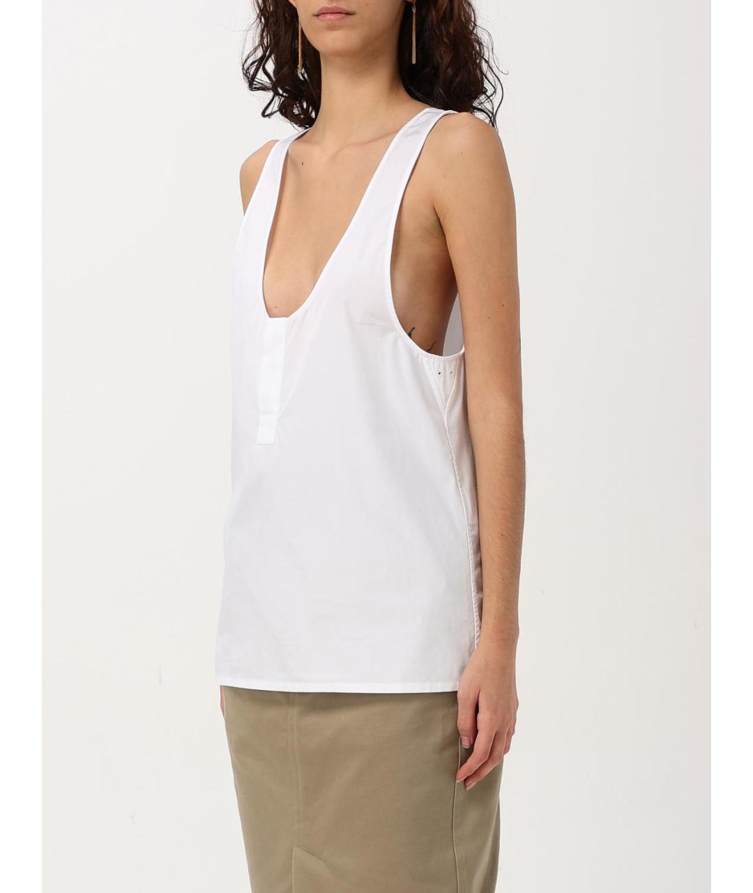 SAINT LAURENT Белая шелковая майка, фото 5