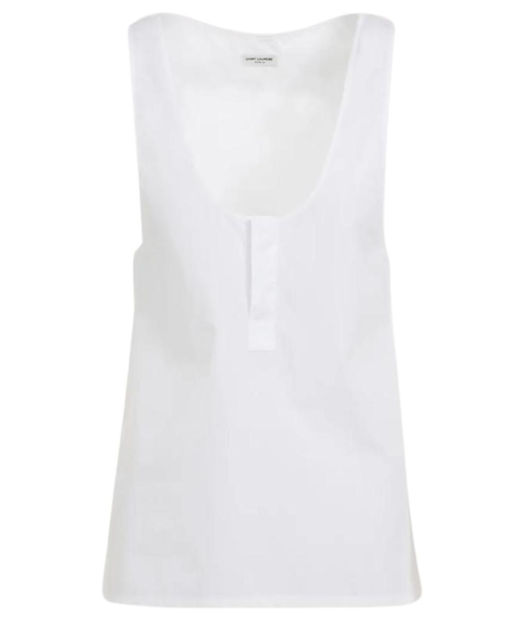 SAINT LAURENT Белая шелковая майка, фото 1
