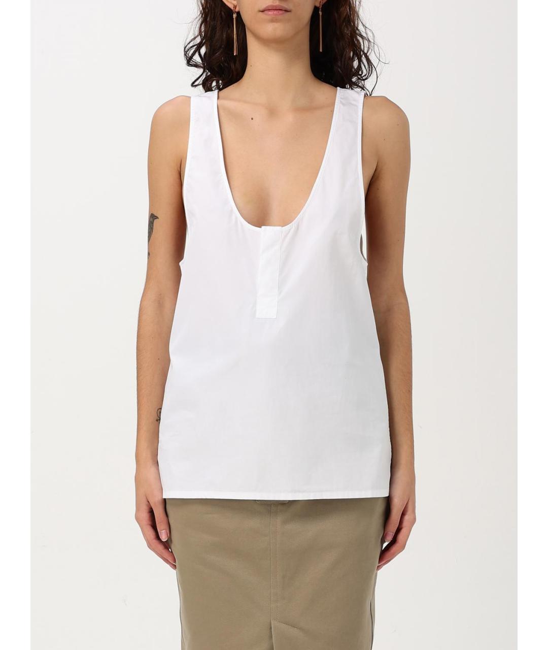 SAINT LAURENT Белая шелковая майка, фото 2
