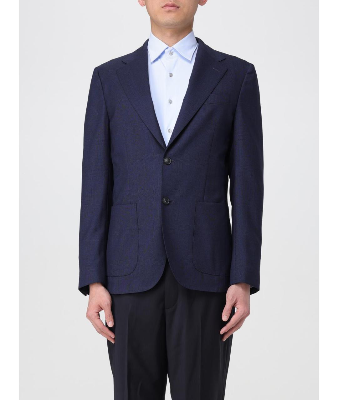 FAY Синий льняной пиджак, фото 5