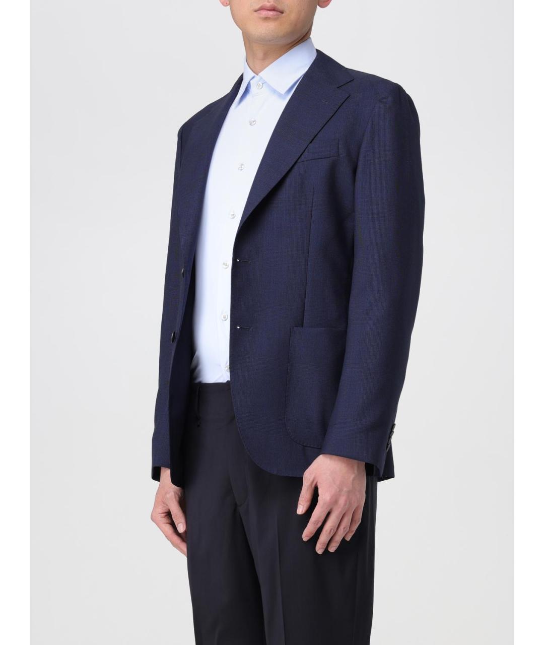 FAY Синий льняной пиджак, фото 3