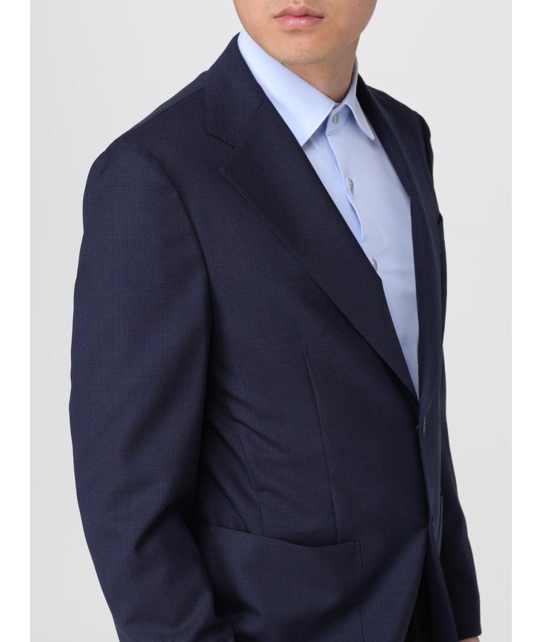 FAY Синий льняной пиджак, фото 4