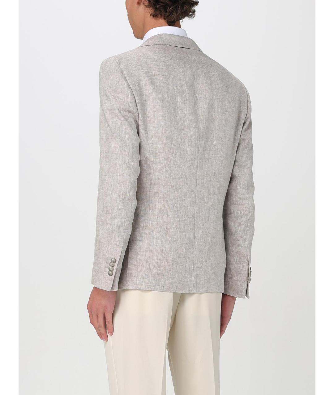 FAY Бежевый льняной пиджак, фото 2