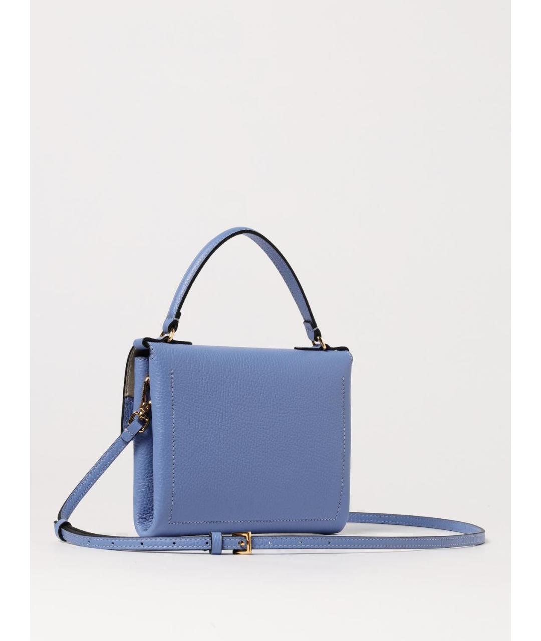 COCCINELLE Голубая кожаная сумка через плечо, фото 2