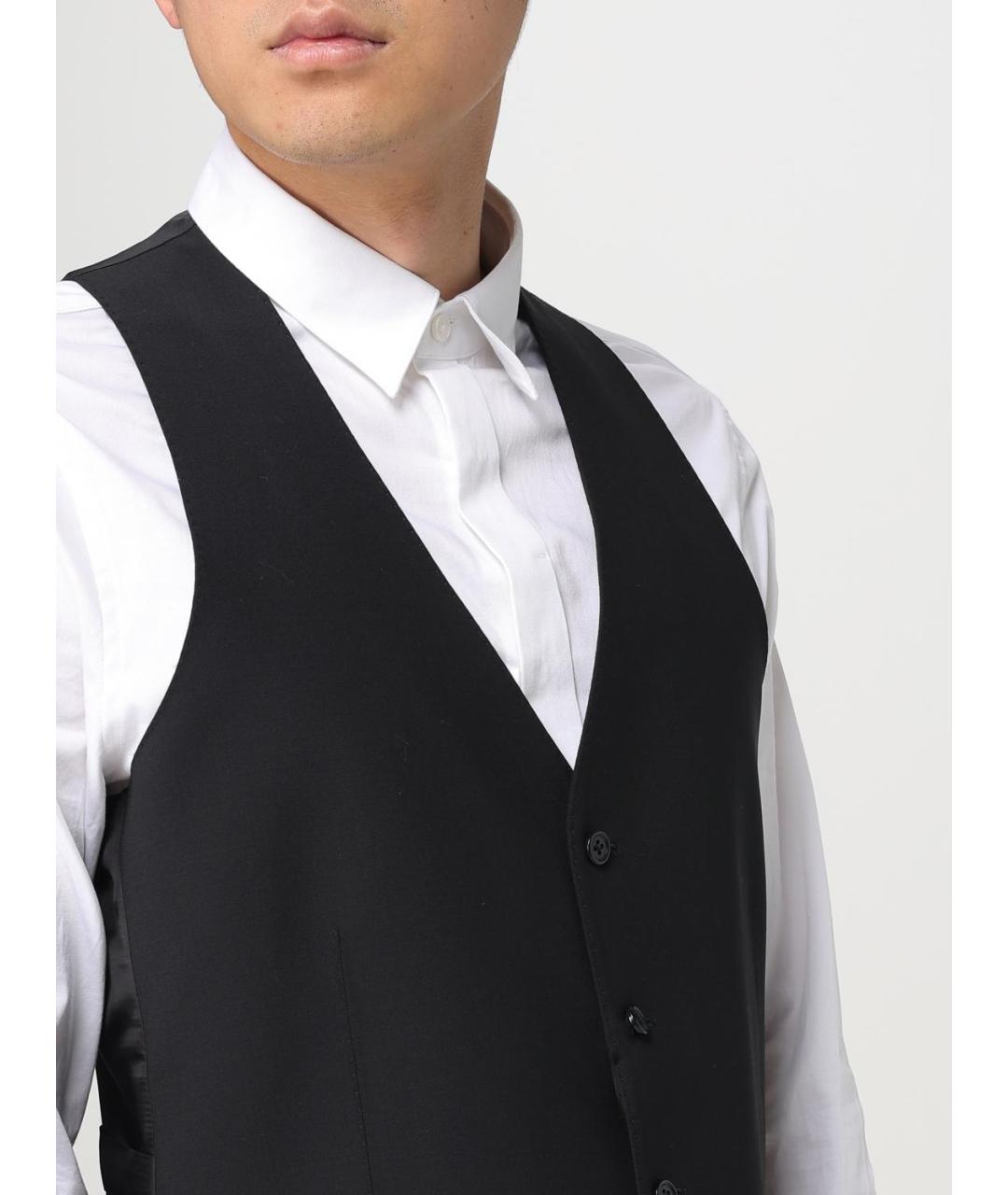 EMPORIO ARMANI Черный шерстяной жилет, фото 4