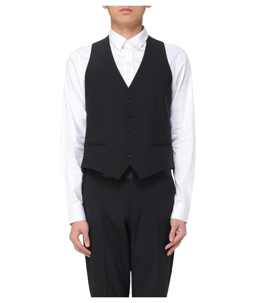 EMPORIO ARMANI Черный шерстяной жилет, фото 1