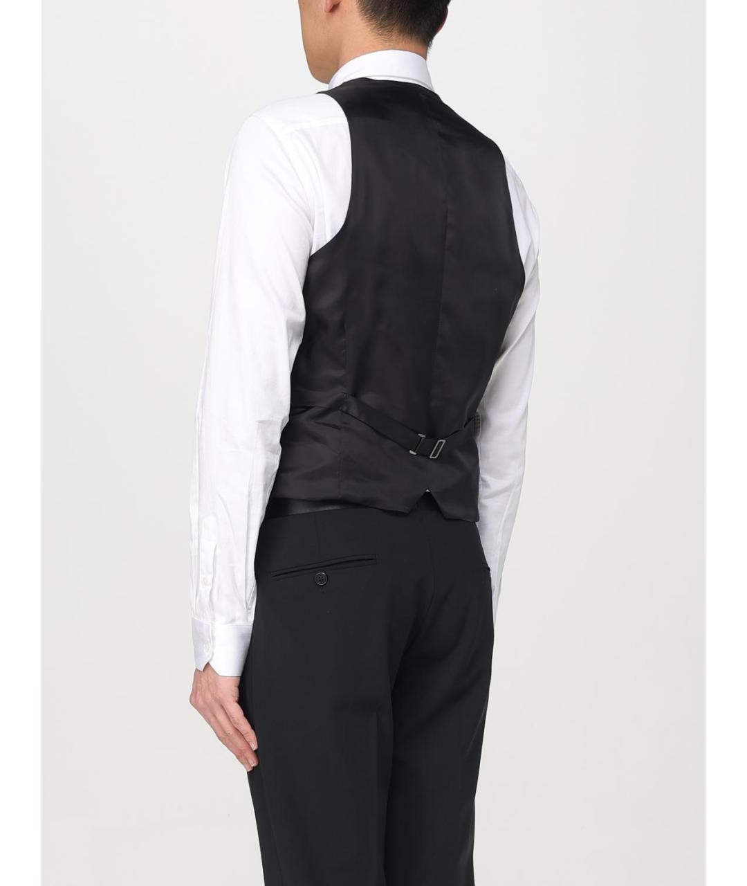 EMPORIO ARMANI Черный шерстяной жилет, фото 3