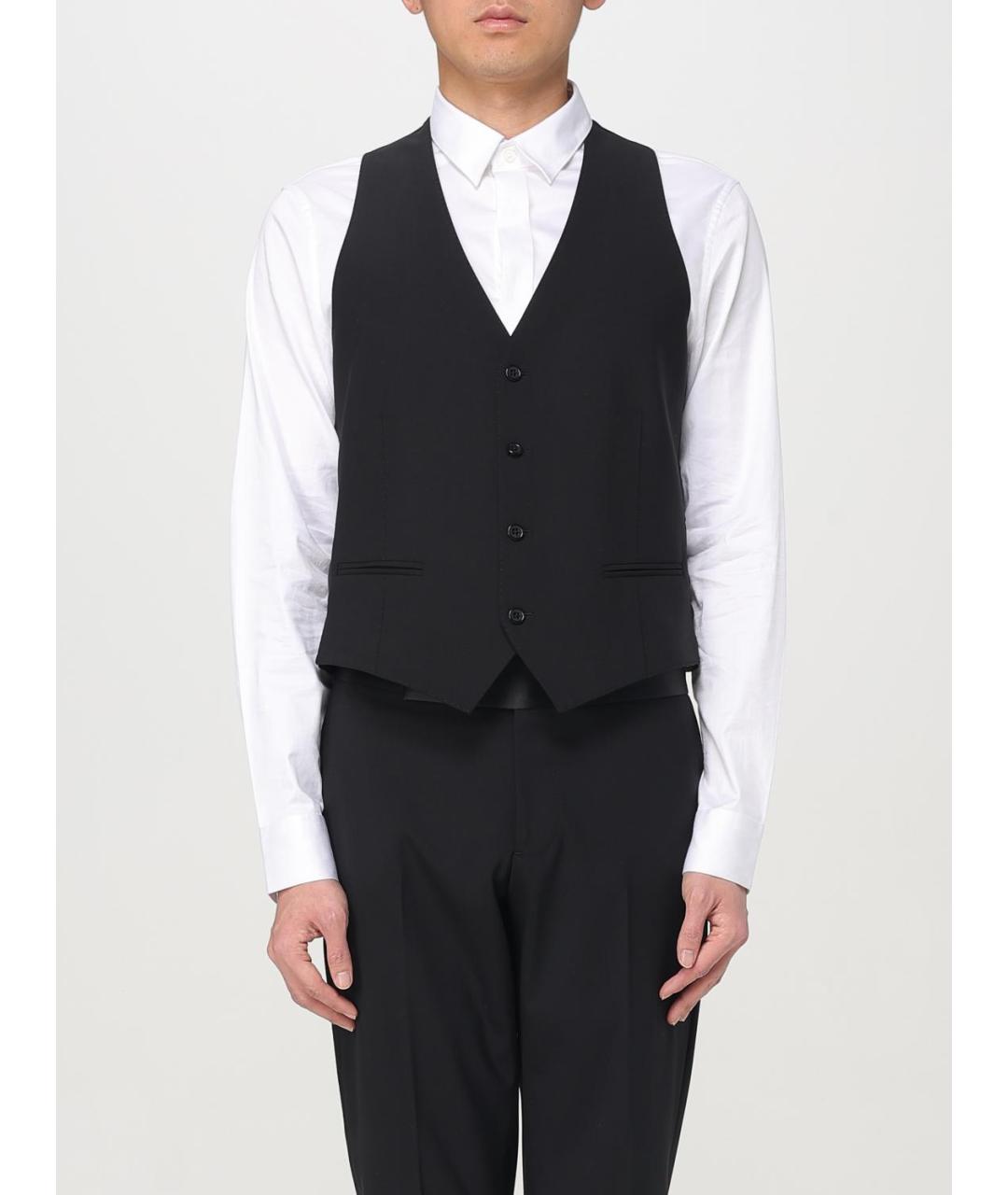 EMPORIO ARMANI Черный шерстяной жилет, фото 5