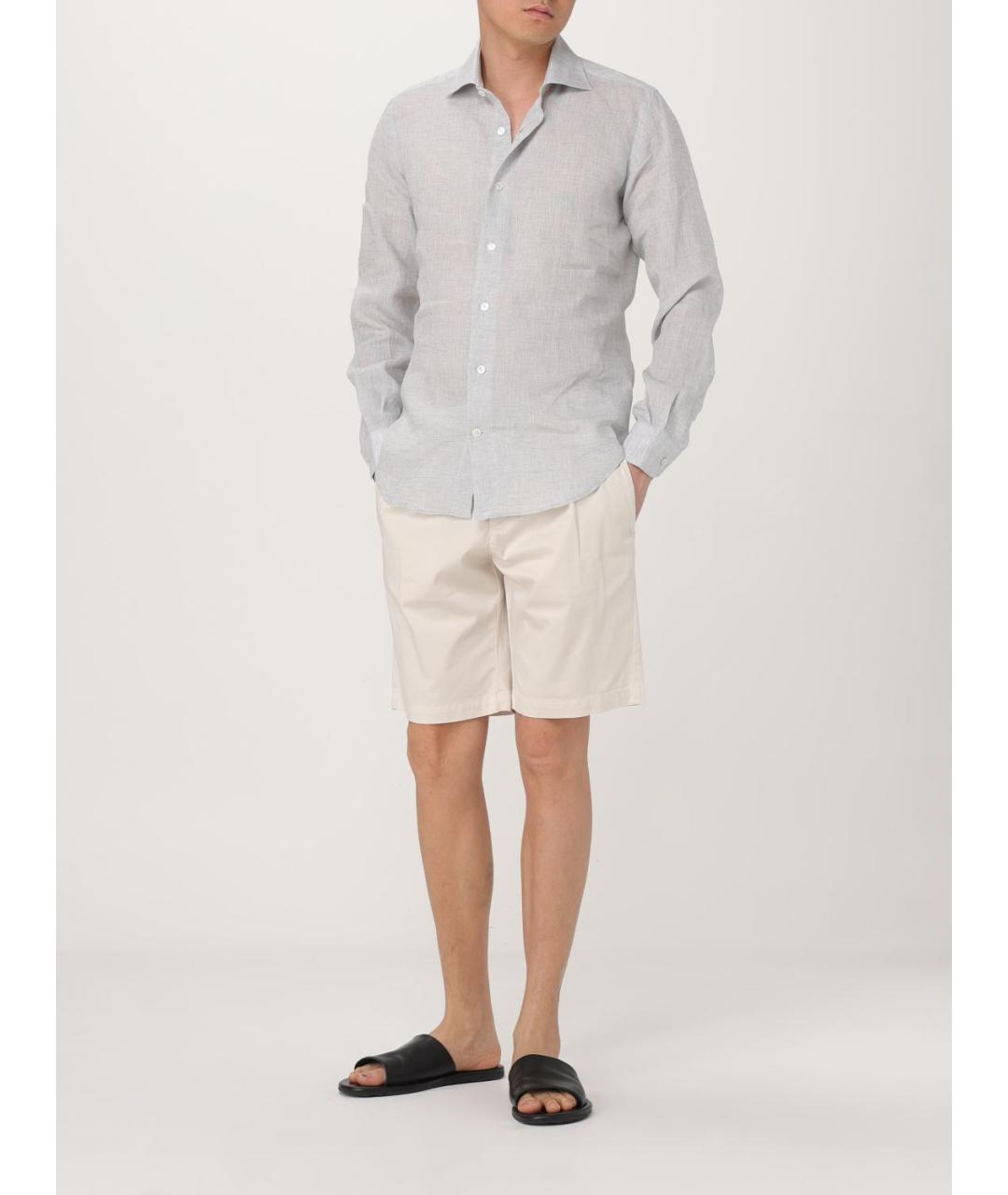 ELEVENTY Серая льняная кэжуал рубашка, фото 2