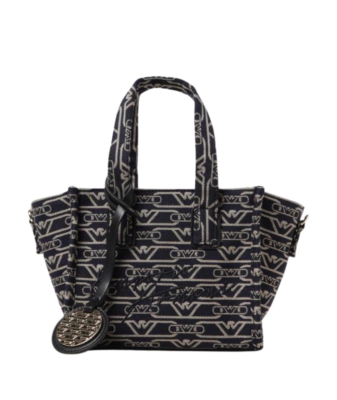 EMPORIO ARMANI Синяя тканевая сумка тоут, фото 1