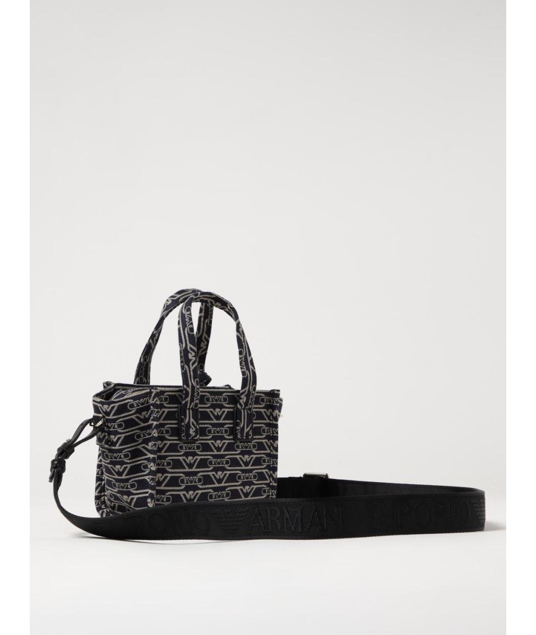 EMPORIO ARMANI Синяя тканевая сумка тоут, фото 2