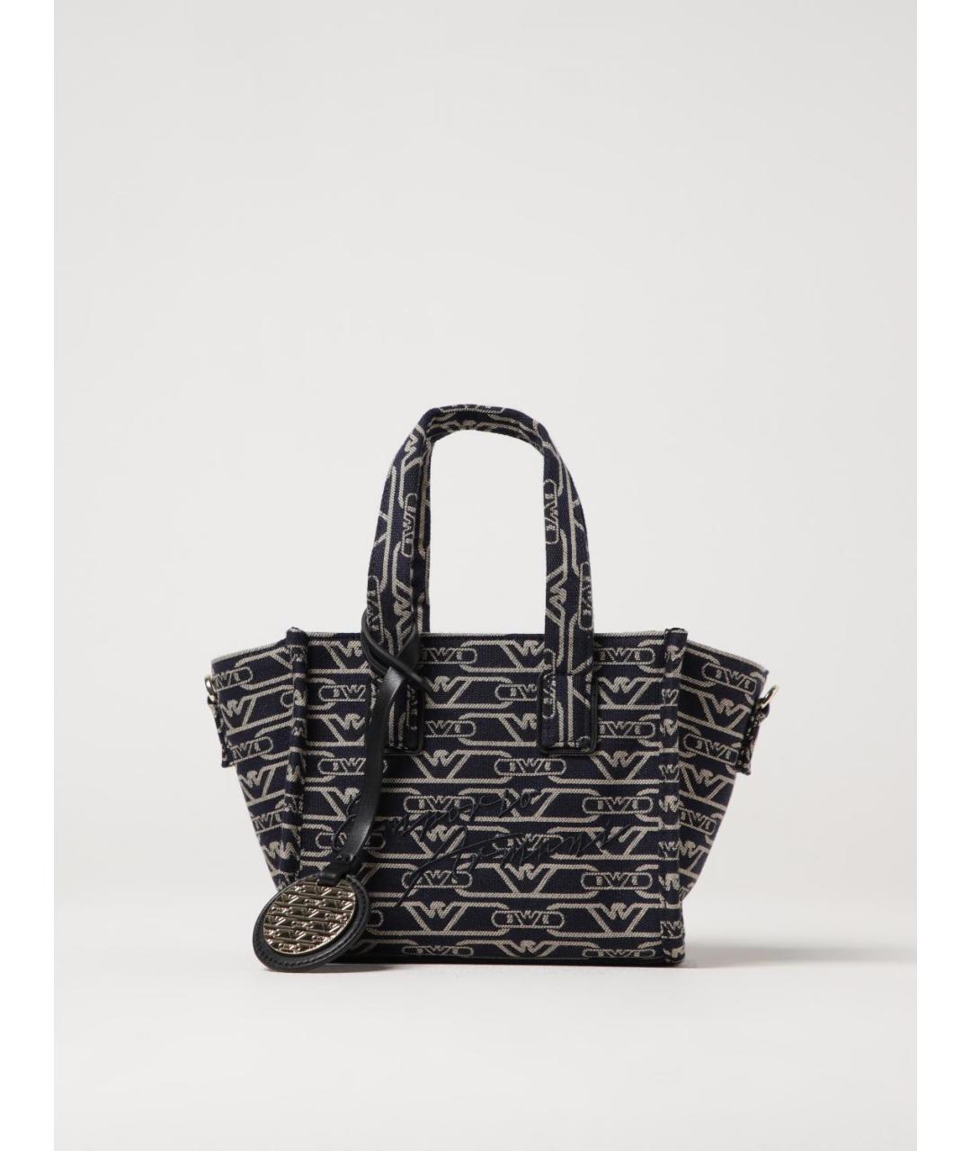 EMPORIO ARMANI Синяя тканевая сумка тоут, фото 4