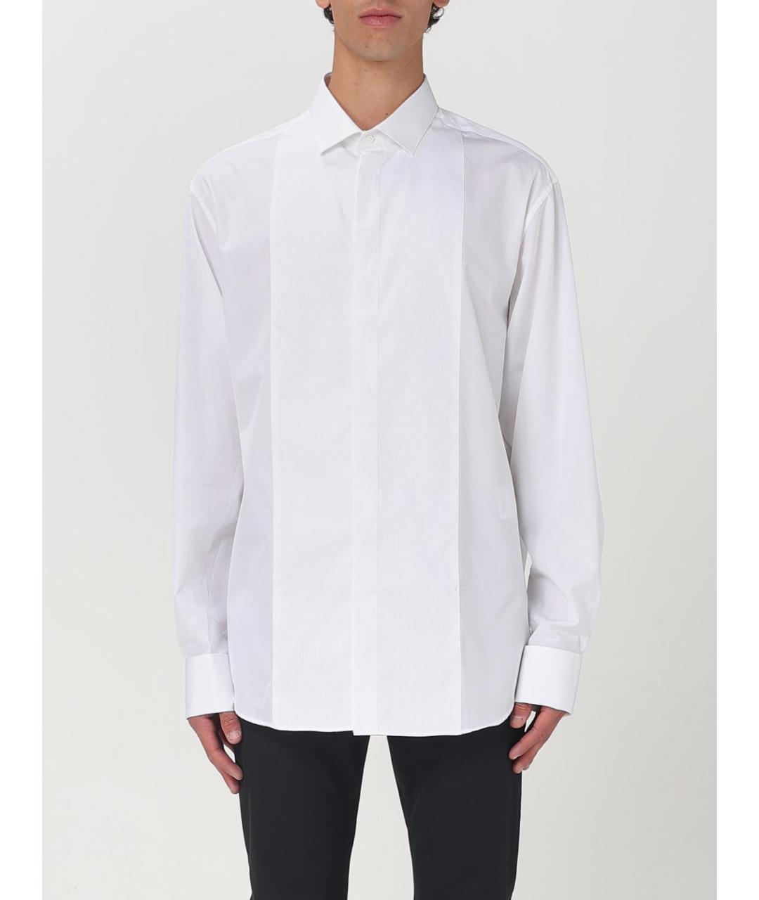EMPORIO ARMANI Белая хлопковая кэжуал рубашка, фото 4