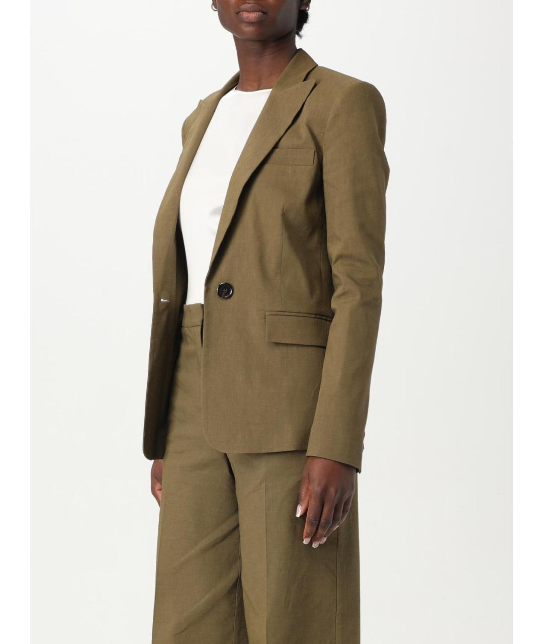 PINKO Хаки льняной жакет/пиджак, фото 5