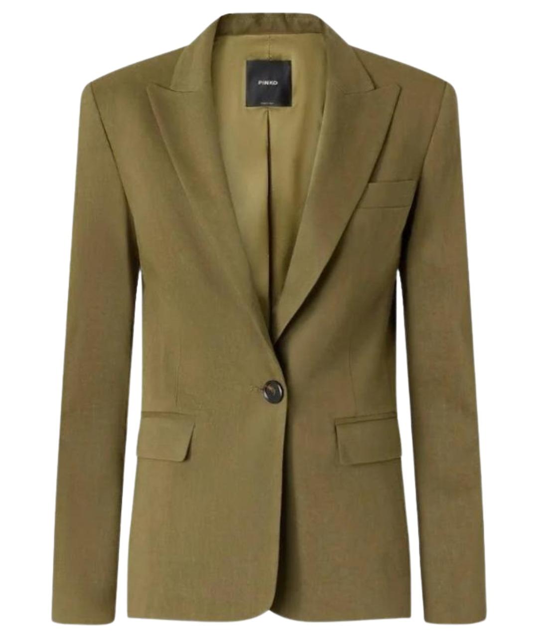 PINKO Хаки льняной жакет/пиджак, фото 1