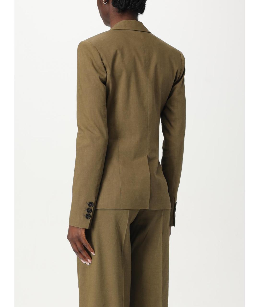 PINKO Хаки льняной жакет/пиджак, фото 4