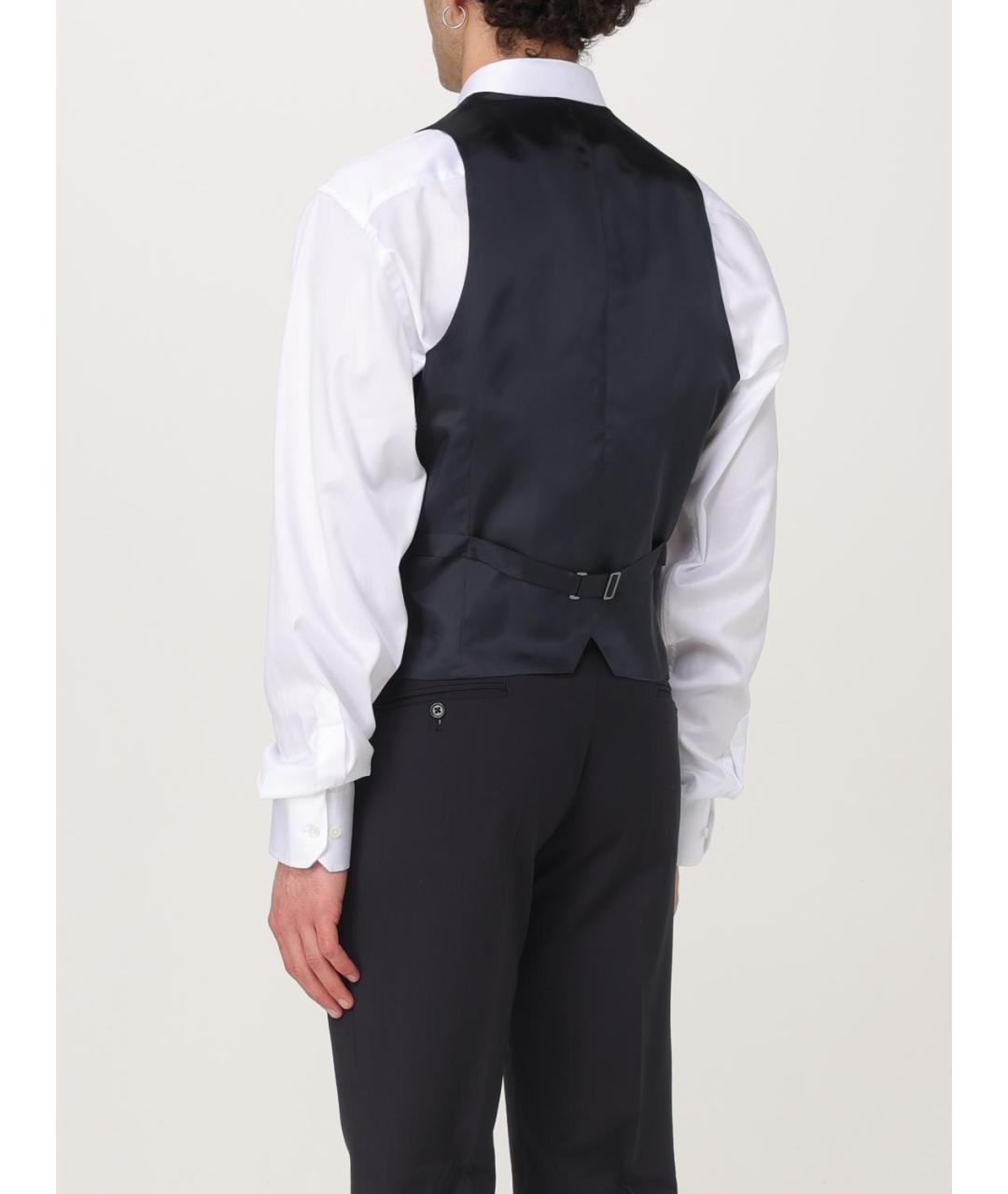 EMPORIO ARMANI Темно-синий шерстяной жилет, фото 3