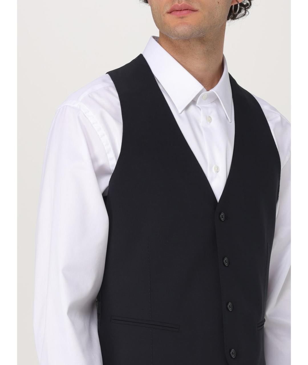 EMPORIO ARMANI Темно-синий шерстяной жилет, фото 5