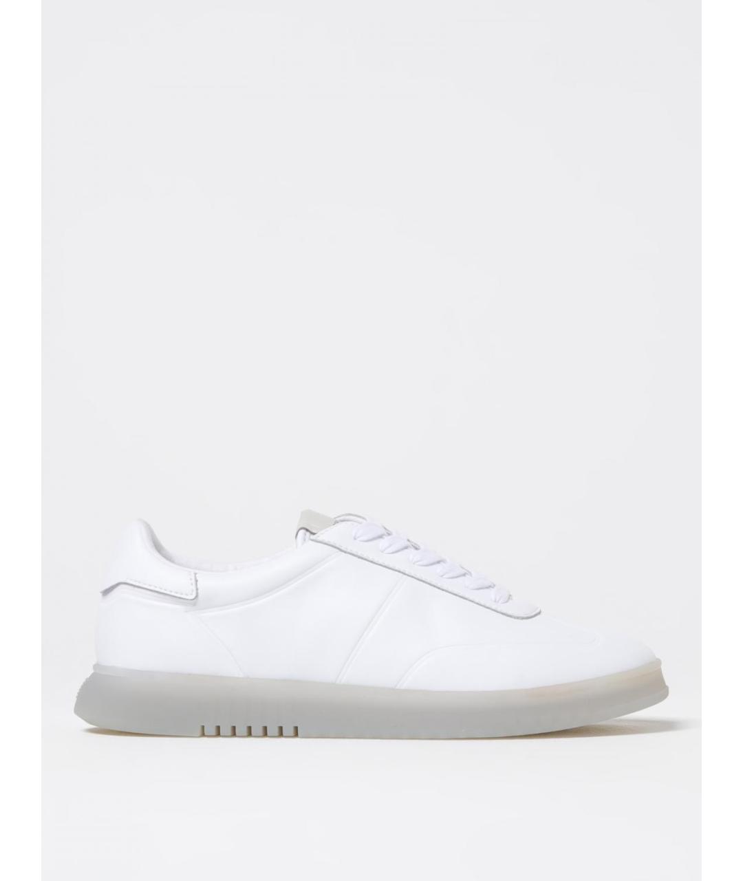 EMPORIO ARMANI Белые кожаные низкие кроссовки / кеды, фото 4