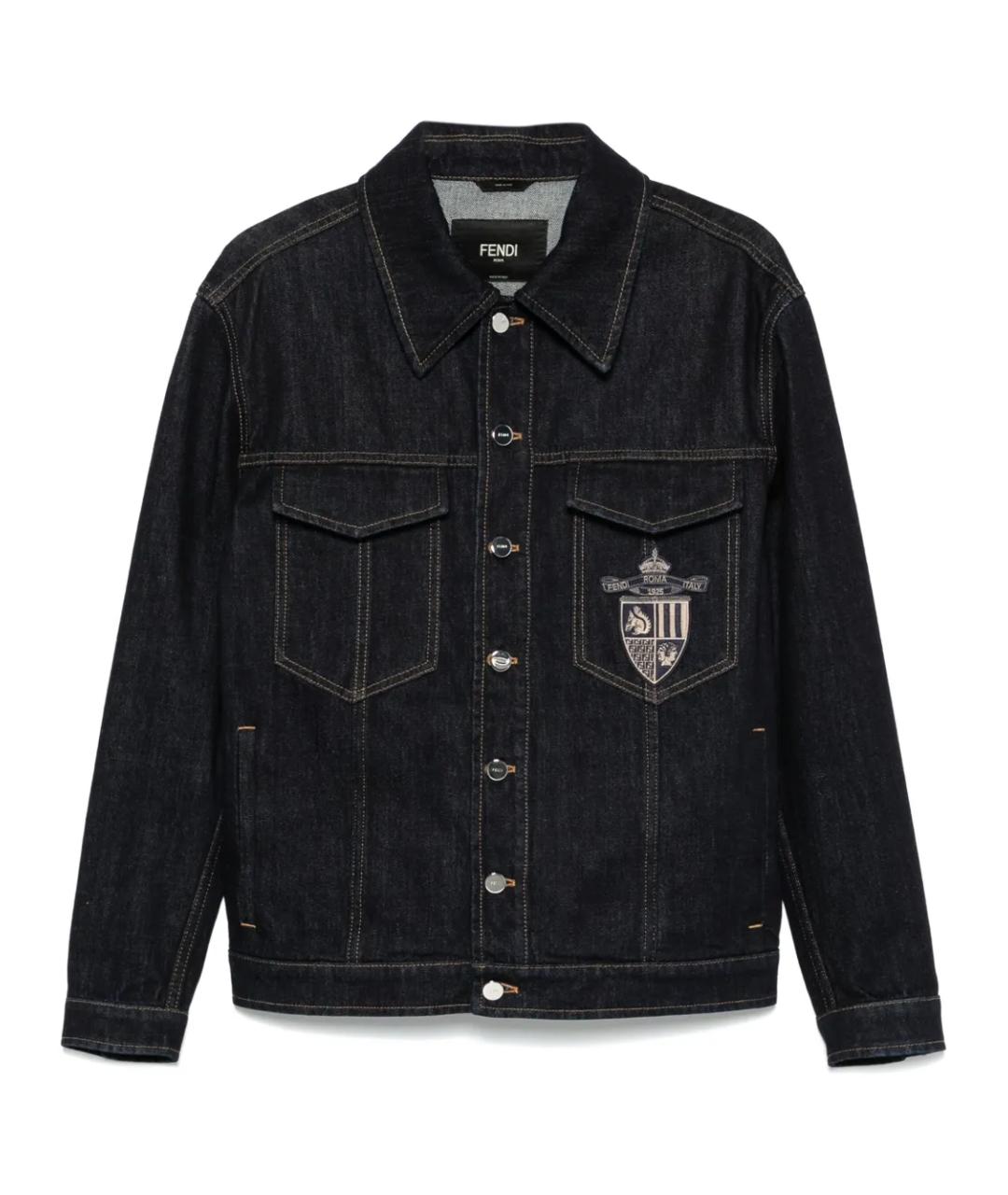 FENDI Темно-синяя хлопковая куртка, фото 1