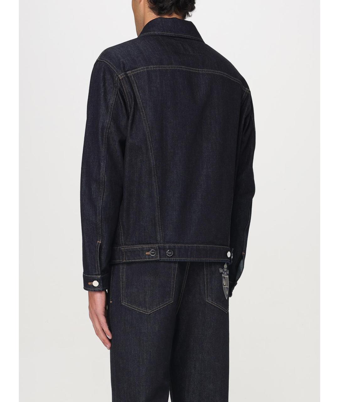 FENDI Темно-синяя хлопковая куртка, фото 4